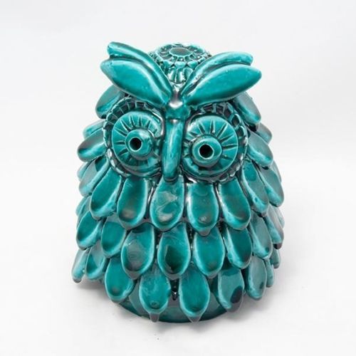 Scultura in ceramica - GUFETTO - THE PIGGY BANK - mavi ceramica - da appoggio / contract / blu