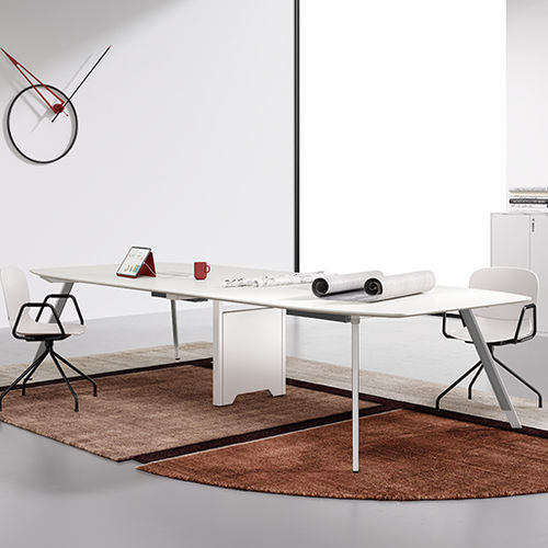 Tavolo da conferenza contemporaneo - LIDO - Zhejiang Sunon Furniture Manufacture Co., Ltd. - in rovere / in laminato / con supporto in acciaio