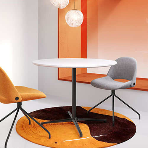 Tavolo da bistrot contemporaneo - TEA - Zhejiang Sunon Furniture Manufacture Co., Ltd. - in wengé / con supporto in metallo / rotondo