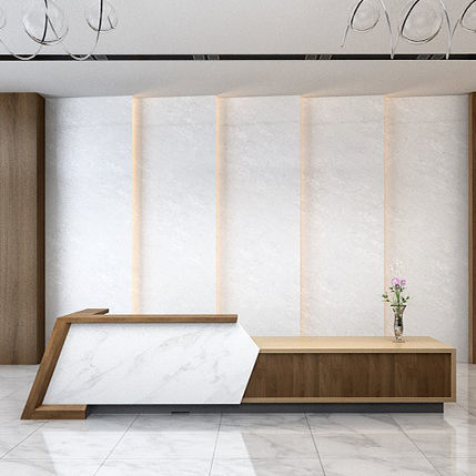 Banco reception d'angolo - I-Key - Zhejiang Sunon Furniture Manufacture Co., Ltd. - impiallacciato in legno / in marmo