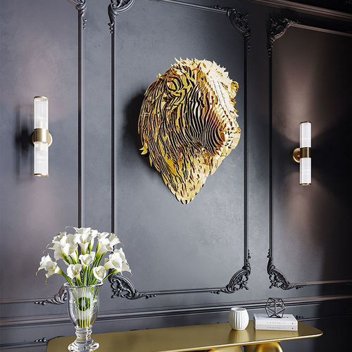 Scultura in ottone - Kinyeti Lion - CREATUR - a muro / dorata / nera