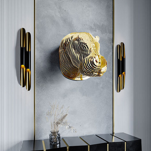 Scultura in ottone - Basile Hippo - CREATUR - a muro / dorata / nera