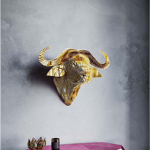 Scultura in ottone - Moroto Buffalo - CREATUR - a muro / dorata / nera