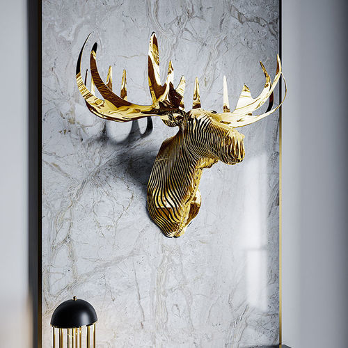 Scultura in ottone - Hanang Moose - CREATUR - a muro / dorata / nera