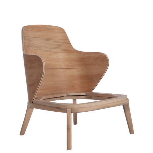 Poltrona contemporanea - P-263 - Papelci - in pelle / in faggio / con 4 gambe