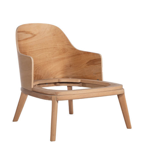 Poltrona contemporanea - P-264 - Papelci - in pelle / in legno compensato / con 4 gambe