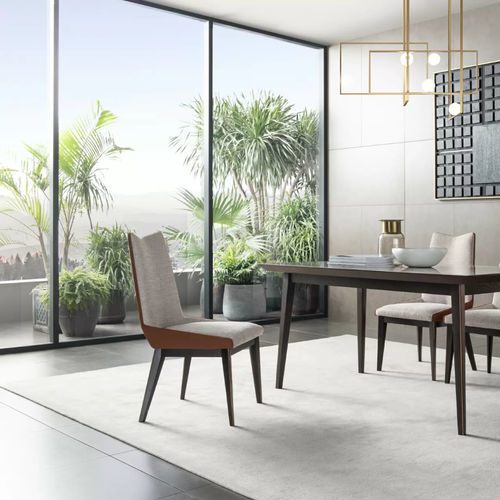 Sedia da pranzo contemporanea - L12 - Zhongshan Four Seas Furniture MFG. Ltd. - da interno / in tessuto / impiallacciata in legno