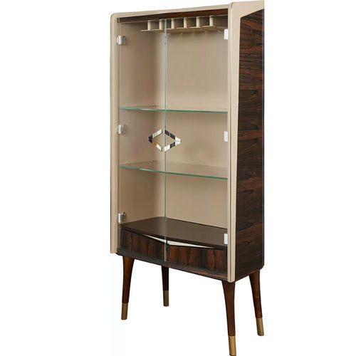 Vetrina contemporanea - Grand Turismo 893  - Zhongshan Four Seas Furniture MFG. Ltd. - con piedi alti / in vetro / in ziricote
