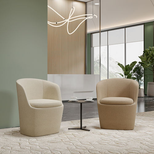 Poltrona visitatore contemporanea - Lola Public - Foshan Orcco Furniture Co., Ltd. - in pelle / in acciaio / beige