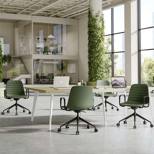 Sedia operativa in alluminio - Lola 07 - Foshan Orcco Furniture Co., Ltd. - in pelle / in tessuto / girevole