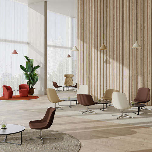 Sedia visitatore contemporanea - Lola Public - Foshan Orcco Furniture Co., Ltd. - da interno / in tessuto / con supporto in acciaio