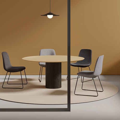 Sedia da pranzo design originale - Lola 54C-02 - Foshan Orcco Furniture Co., Ltd. - da cucina / in tessuto / con supporto in metallo