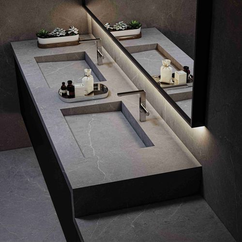 Piano lavabo doppio - COAN   - Guangdong Kito Ceramics Group Co., Ltd. - in porcellana