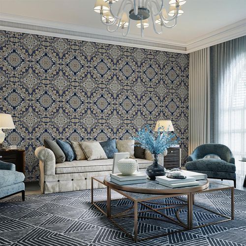 Carta da parati in stile - 1301 SERIES - ADAWALL - a motivi / aspetto tessuto / grigia