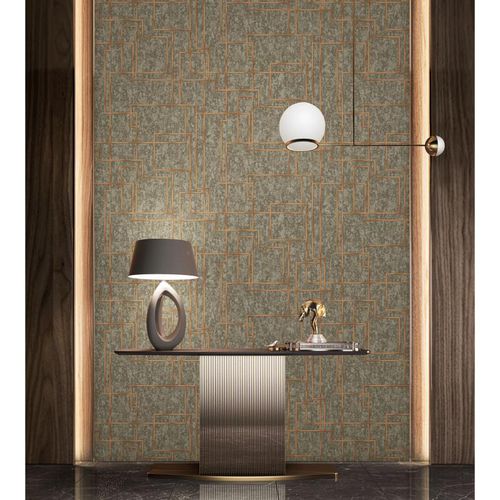 Carta da parati contemporanea - 1202 SERIES - ADAWALL - geometrica / aspetto tessuto / grigia