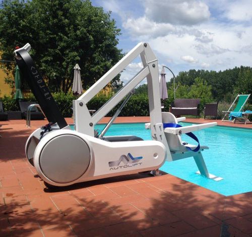 Sollevapersone elettrico - I-SWIM - AUTOLIFT Srl - idraulico / ad altezza regolabile / su guida di scorrimento