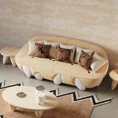 Divano contemporaneo - LUNARYS - Hommés Studio - in tessuto / personalizzabile / fatto a mano
