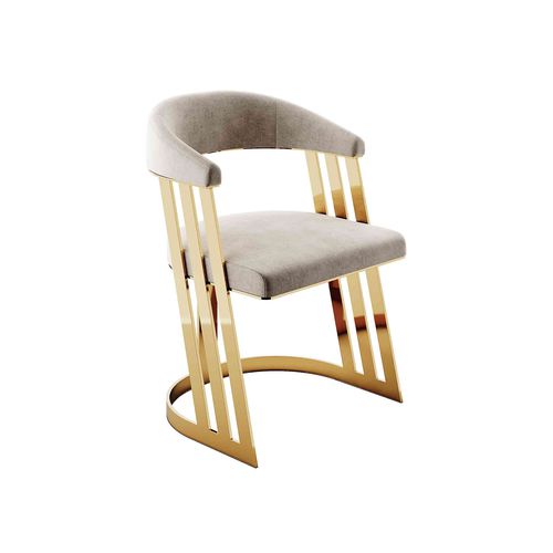 Sedia contemporanea - KARMEN  - Hommés Studio - da interno / in velluto / con supporto in ottone lucido