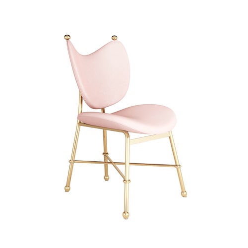 Sedia contemporanea - SAMIRA - Hommés Studio - da interno / in velluto / con supporto in acciaio inossidabile lucido