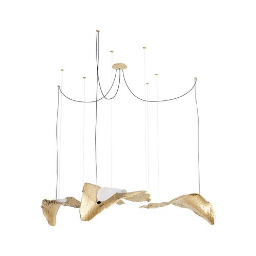 Lampada a sospensione - LEAFUS - Hommés Studio - in ottone lucidato / contemporanea / con cavo