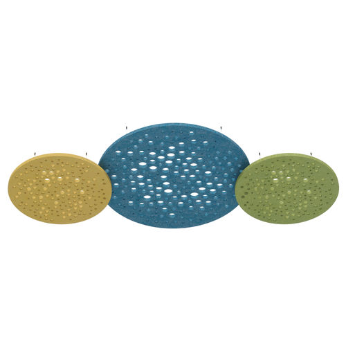 Pannello acustico per soffitto - BUBBLES - Impact Acoustic - sospeso / in PET / tondo