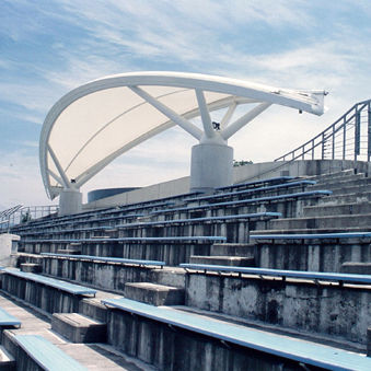 Membrana architettonica in tessuto - FGT-600(TENNIS COURT AT KUMAMOTO SPORTS PARK) - Chukoh Chemical Industries,Ltd. - in fibra di vetro / in fluoropolimero / in tessuto di vetro rivestito PTFE