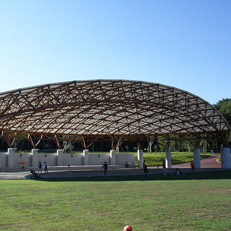 Membrana architettonica in tessuto - FGT-800(GOTEMBA CITIZENS EXCHANGE CENTER） - Chukoh Chemical Industries,Ltd. - in fluoropolimero / PTFE / in tessuto di vetro rivestito PTFE