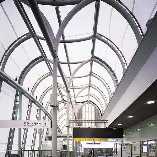 Membrana architettonica in tessuto - FGT-800(JR INAZAWA STATION) - Chukoh Chemical Industries,Ltd. - in fluoropolimero / PTFE / in tessuto di vetro rivestito PTFE