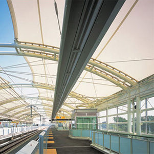 Membrana architettonica in tessuto - FGT-800(KENKYU GAKUEN STATION) - Chukoh Chemical Industries,Ltd. - in fluoropolimero / PTFE / in tessuto di vetro rivestito PTFE