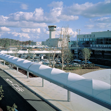 Membrana architettonica in tessuto - FGT-600(HIROSHIMA AIRPORT / ROOF OF PAVEMENT) - Chukoh Chemical Industries,Ltd. - in fluoropolimero / PTFE / in tessuto di vetro rivestito PTFE