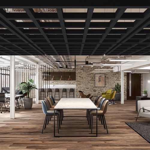 Baffle acustico in legno - FULL GRID - The Acoustics Company SAS - da soffitto / quadrato / ignifugo