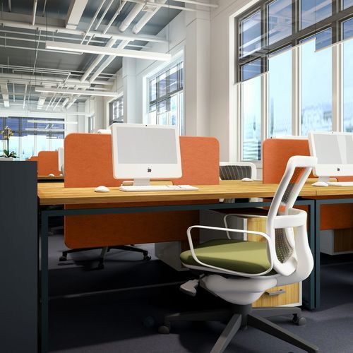 Pannello acustico su scrivania - SONA - The Acoustics Company SAS - in PET / rettangolare / aspetto tessuto