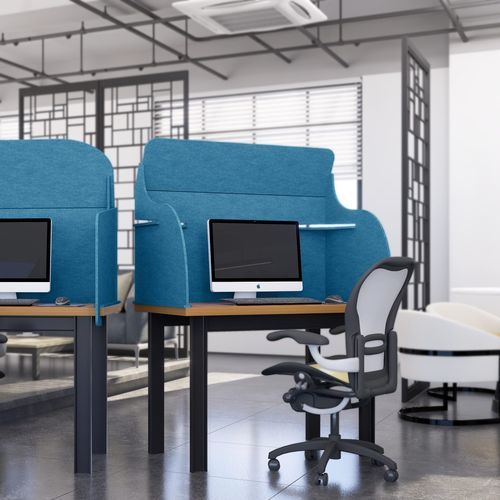 Pannello acustico autoportante - ZENVEIL - The Acoustics Company SAS - su scrivania / in PET / rettangolare