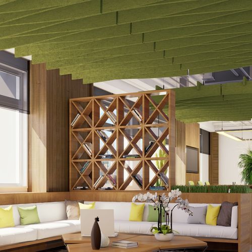 Baffle acustico in PET - ALPHA CANOPY - PYRAMID - The Acoustics Company SAS - sospeso / decorativo / di lunga durata