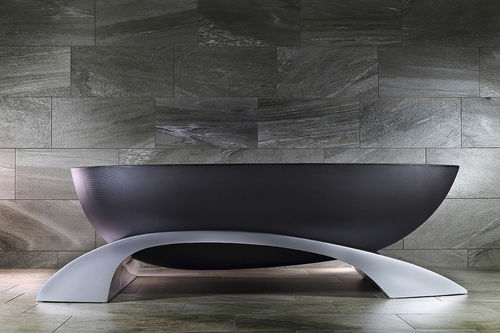 Vasca da bagno ovale - ALVARAE Design Studio - con piedi / per ambiente abitativo / in fibra di carbonio
