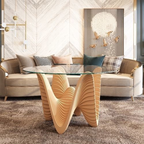 Tavolo design originale - Candelarya - MyWoodream - in vetro / con supporto in legno / rotondo