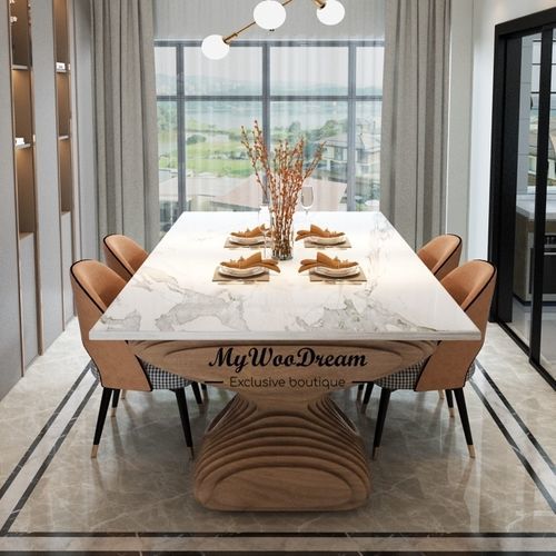 Tavolo da pranzo design originale - Ayrina - MyWoodream - in legno / con supporto in legno / rettangolare