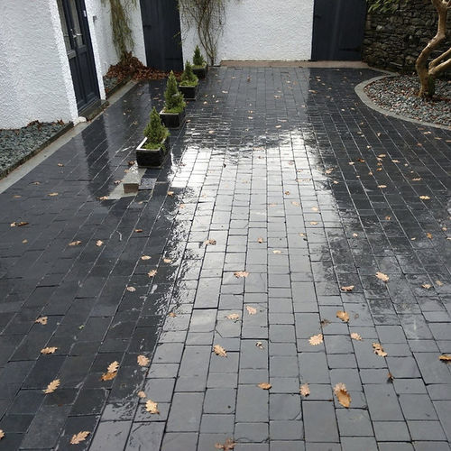 Lastricato in pietra naturale - GRAPHITE TUMBLED COBBLES - BRAZILIAN STONES - in ardesia / da esterno / per terrazza