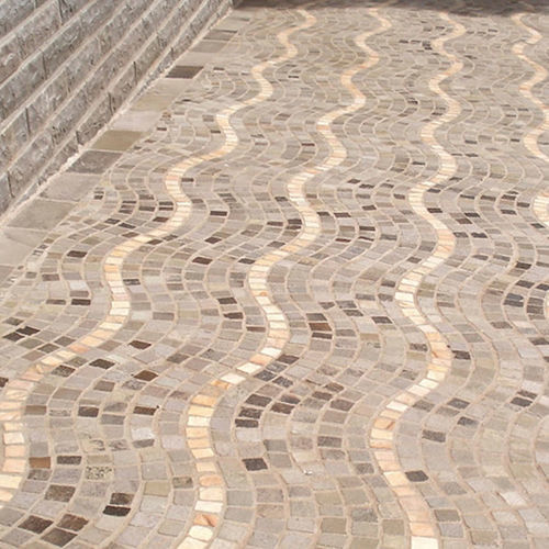 Lastricato in pietra - VULCANO SAO TOME WAVE MESH  - BRAZILIAN STONES - da esterno / per terrazza / da giardino