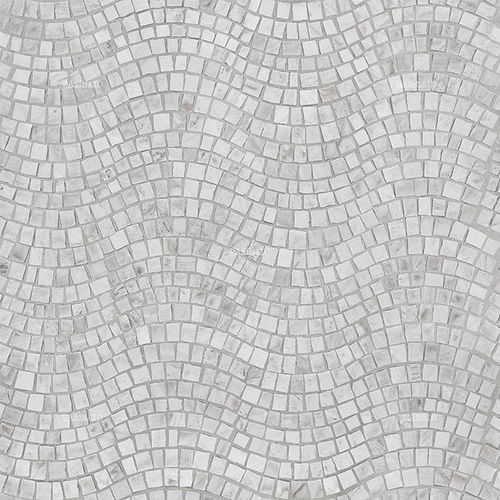Lastricato in pietra - WHITE SAO TOME WAVE MESH - BRAZILIAN STONES - in basalto / da esterno / per terrazza