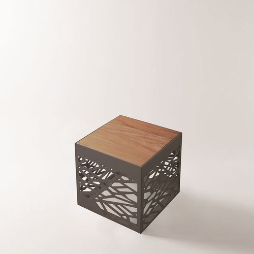 Tavolo d'appoggio contemporaneo - PT01 - Seetech Lighting - in legno / in lamiera forata / con supporto in acciaio inossidabile
