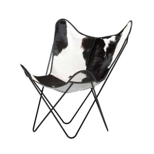 Sedia design originale - BKF COWHIDE - Butterfly Original - da interno / in pelle di mucca / con supporto in acciaio