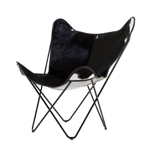 Sedia design originale - BKF DYED NORMANDE COWHIDE - Butterfly Original - da interno / in pelle di mucca / con supporto in acciaio