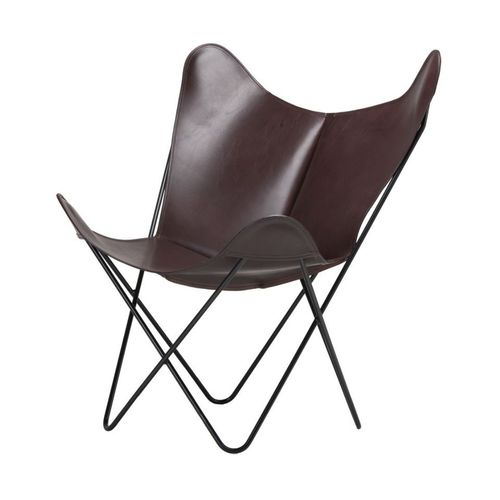 Sedia design originale - BKF - Butterfly Original - da interno / in pelle / con supporto in acciaio