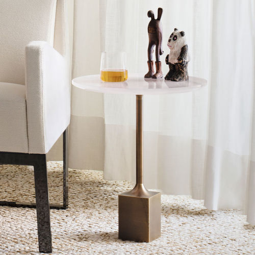 Tavolo d'appoggio contemporaneo - Madison Avenue - MAN OF PARTS - in marmo / in onice / con supporto in ottone spazzolato