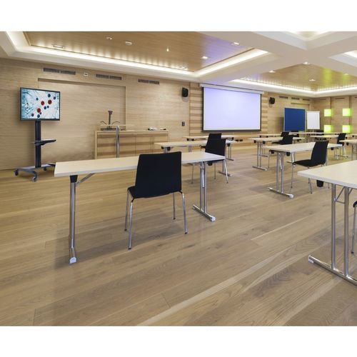 Supporto per TV da terra contemporaneo - Peerless-AV - con moderno rotelle / in plastica / in metallo