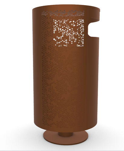 Portarifiuti pubblico - Mosaïque - URBAN TENDANCES - con fissaggio a terra / in corten / con coperchio