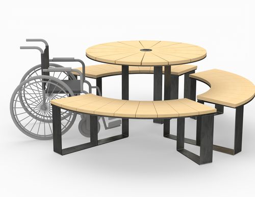 Set tavolo e panca contemporaneo - Enjoy - URBAN TENDANCES - in legno / in acciaio / modulabile
