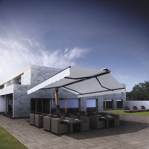 Tenda da sole autoportante - MERIDIANA - Giardini Veneti Srl - con semi cassonetto / a motore / contract