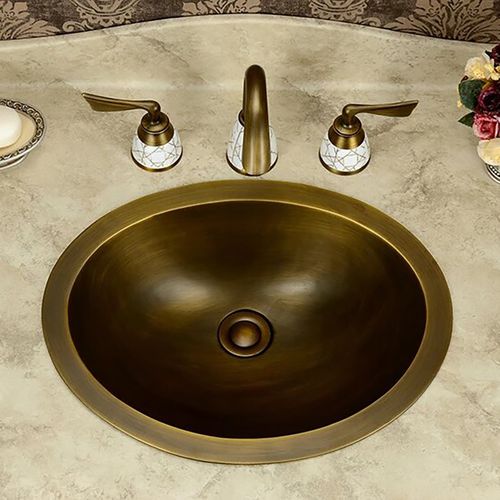 Lavabo da incasso - PESSAC - FontanaShowers - in bronzo / in ottone / ovale